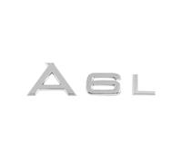 WSADRFXS Coche Pegatina para A4L A6L A8L A1 A3 A4 A5 S3 S4 S5 S7 S8,3D Cromado Emblema Adhesivo Styling Accesorios,Silver-A6L