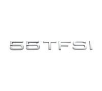 WSADRFXS Coche Pegatina para Q2 Q5 Q7 Q2L Q5L S3 S4 S5 S6 S7 S8 RS3 RS4 RS5 RS6 RS7 RS8 A1 A3 A4 A5 A6 A7,3D Cromado Emblema Adhesivo Styling Accesorios,Silver-55TFSI