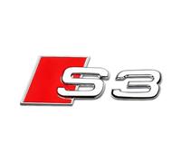 WSADRFXS Coche Pegatina para S3 S4 S5 S6 S7 S8 RS3 RS4 RS5 RS6 RS7 RS8,3D Cromado Emblema Adhesivo Styling Accesorios,Silver-S3