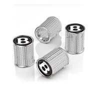 WSCDMCC 4 Piezas Tapones de Válvula de Coche para Bentley Arnage Bentayga Continental Flying Spur Mulsanne, Antipolvo Tapones Rueda Coche con Emblema Logo, Accesorios Coche,B