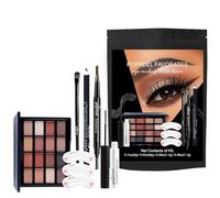 Wscwl Kit de maquillaje de ojos, juego de maquillaje de ojos con delineador de ojos y sombra de ojos | Kit para mejorar los ojos, sombra de ojos, delineador de ojos y máscara | Kit de mejora de ojos