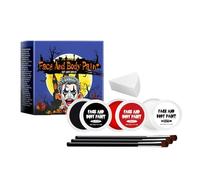 Wscwl Kit de pintura facial, juego de pintura facial y corporal - Kit de Pintura Corporal con Pinceles y Esponja - Maquillaje para disfraces de cosplay para teatro artístico, fiesta de Halloween,