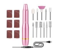 Wscwl Taladro para uñas, Taladro para uñas | Kit de máquina perforadora de uñas - Juego de pulido con brocas para uñas, herramienta para el cuidado de los pies y las manos para uso en salón doméstico,