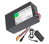 WSDAV Batería de Iones de Litio de 24 V, batería de Litio de 24 V de 8 Ah, 10 Ah, 12 Ah, 15 Ah y 20 Ah con Cargador para Kit de conversión de Motor de 0-480 W,24v8ah