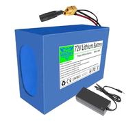 WSDAV Batería de Litio de 72 V, batería Recargable de 72 V con Cargador. | Batería de litio de 72 V, 12 Ah, 15 Ah, 18 Ah, 21 Ah, 24 Ah y 30 Ah, carcasa de PVC azul, conector: DC+XT60