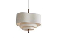 WSDBP Lámpara colgante de tela creativa francesa Lámpara de comedor de dormitorio vintage de madera maciza con base E27/E26 Lámpara colgante de metal for villa Sala de estar Vestíbulo Biblioteca(58*35