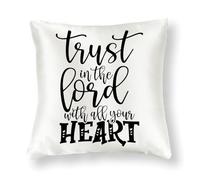 WSDESDEC Country - Fundas de almohada para exteriores de 66 x 66 cm, diseño de Pascua, confianza en el Señor con todo tu corazón, fundas de cojín decorativas, fundas de cojín de seda de conejo para