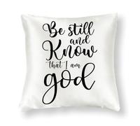 WSDESDEC Easter Be still And Know - Funda de almohada suave con diseño de conejo cuadrado de seda para decoración del hogar, dormitorio, tienda de campaña, exterior, 20 x 20 pulgadas