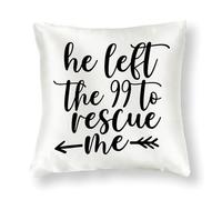 WSDESDEC Easter He Left The 99 to Rescue Me - Funda de almohada decorativa de seda de 24 x 24 pulgadas, fundas de cojín cuadradas de conejo, funda de almohada para sofá, porche, cama, decoración