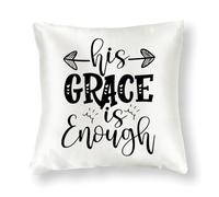 WSDESDEC Easter His Grace Is Enough - Fundas de almohada decorativas para sofá, fundas de almohada cuadradas de seda para decoración del hogar, fiestas, tienda de campaña, silla, 26 x 26 pulgadas