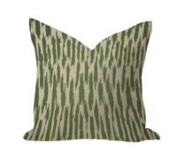 WSDESDEC Fundas de almohada transpirables para exteriores, 45,7 x 45,7 cm, color verde tierra Ikat, fundas de almohada decorativas de color tribu primaveral, fundas cuadradas de lino para sofá, jardín