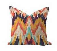 WSDESDEC Ikat And Boho Design - Funda de almohada moderna para sala de juegos, diseño étnico, geométrico, colorido, africano, cuadrado, de algodón, lino, para decoración del hogar, galería, banco,