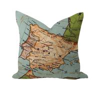 WSDESDEC Mapa de España Funda de almohada elegante para coche, diseño de mapas náuticos, cuadradas, de algodón y lino, para decoración del hogar, galería, patio, hotel, 22 x 22 pulgadas