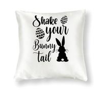 WSDESDEC Shake Your Bunny Tail - Funda de almohada de seda vintage de 20 x 20 pulgadas, funda de almohada cuadrada de conejo para fiestas, jardín, cama, tienda de campaña