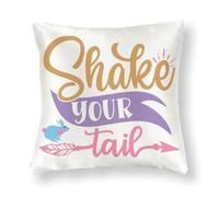 WSDESDEC Shake Your Tail - Fundas de almohada transpirables rústicas para coche, fundas de almohada cuadradas de seda para decoración del hogar, silla, porche, sofá, 26 x 26 pulgadas