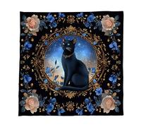 Wsdsgz 2. Mantel de tarot con patrón felino floral, accesorio de juego de mesa de adivinación, astrología, santuario, tela de magia, suministros de adivinaciones, decoración de pared