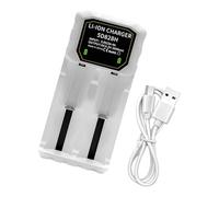 Wsdsgz Batería recargable de viaje de 2 ranuras para celdas de 3,7 V y 4,2 V, incluyendo 18500 26700 32650, detalle de resorte ajustable, carga inteligente de batería, apagado automático