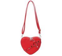 Wsdsgz Bolsos de hombro en forma de corazón para mujeres y niñas, bandolera con remaches, Red, One Size
