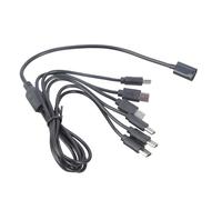 Wsdsgz Cable de carga divisor USB C de 4 puertos/6 puertos, 5 V, 3 A, cable adaptador de corriente, diseño tipo Y para múltiples dispositivos, cable de carga tipo C para teléfonos inteligentes y