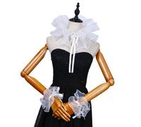 Wsdsgz Cuello ajustable con volantes, victoriano para disfraces de la era victoriana y cosplay, accesorio de Halloween, cuello versátil, elegante volantes, Set, Talla única