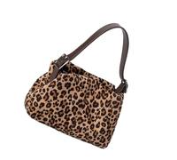 Wsdsgz Elegante bolso de gamuza con diseño de correa ajustable, espacioso bolso de hombro interior, adecuado para ir de compras, eventos informales, bolso de gamuza, Patrón de leopardo marrón, One