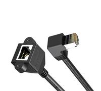 Wsdsgz Extensor de cable blindado Cat6 RJ45, adaptador flexible en ángulo, conectores FTP para redes Cat5e Cat5, cable de extensión Ethernet chapado en oro