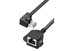 Wsdsgz Extensor de cable blindado Cat6 RJ45, adaptador flexible en ángulo, conectores FTP para redes Cat5e Cat5, cable de extensión Ethernet chapado en oro