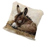Wsdsgz Funda de almohada de felpa suave y corta con patrón de burro para cama, sofá, sala de estar, funda de almohada suave