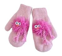 Wsdsgz Manoplas de dibujos animados para mujer con trenzas, guantes de punto, guantes gruesos, peludos, cálidos, de payaso, gruesos para invierno, B, Talla única