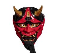 Wsdsgz Máscara japonesa de demonios de terror para Halloween, disfraz de Halloween, fiesta japonesa