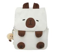 Wsdsgz Mochila de viaje con solapa de animales de dibujos animados para mujer, mochila escolar con cremallera, para el trabajo universitario, casual, escuela secundaria, bolsa de libros, White