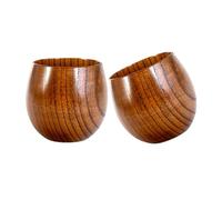 Wsdsgz Paquete de 2 recipientes tradicionales de madera fabricados con pulido fino para mejorar el agarre y uso multifuncional en momentos de relajación diaria, hogares y oficina