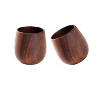 Wsdsgz Paquete de 2 recipientes tradicionales de madera fabricados con pulido fino para mejorar el agarre y uso multifuncional en momentos de relajación diaria, hogares y oficina