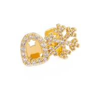 Wsdsgz Patrón de copo de nieve con doble diente de joyería, accesorios de decoración de dientes de cobre, accesorio de moda para el cuerpo, joyería de cobre, talla única, como se describe, como se