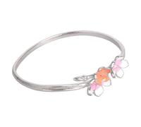 Wsdsgz Pulsera contemporánea de flor de melocotón, joyería de moda, 10 g, diseño ligero con ajuste ajustable para mujer, pulsera de aleación unisex de moda