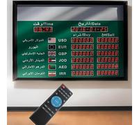 Wsexyy Panel Electrónico De Visualización De Tipos De Cambio, Reloj con Tipos De Cambio Mundiales De 6 Países, 300 MCD De Alto Brillo, con Mando a Distancia, para Bancos Y Entidades Financieras