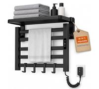 Wsexyy Toallero Eléctrico con Estante, Calefactor De Toallas, Temporizador De 7 Horas, Temperatura Ajustable De 30 A 70 ℃, Calefactor De Toallas Eléctrico De Pared para Baño Y SPA.