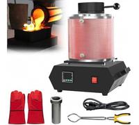 wshqdm Horno Eléctrico Fundir Plata 1500W, Crisol para fundir Metales, Oro Cobre Joyas, Refinación Digital - Óptimo para Reciclaje de Joyas Viejas y fabricación de Nuevas Piezas