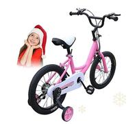WSIKGHU Bicicleta infantil de 16 pulgadas con ruedas estabilizadoras para niños y niñas, para exteriores, deportiva, para niños a partir de 5 a 8 años (rosa)