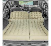 WSIKGHU Colchón hinchable para coche SUV con bomba de aire y 2 almohadas hinchables de 175 x 130 x 13 cm, máx. 300 kg, colchón inflable para coches, colchón de camping con flocado grueso (beige)