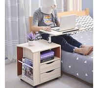 WSIKGHU Mesita de noche con cajón - Mesa elevadora extraíble, mesa giratoria ajustable multifunción con cajones y ruedas