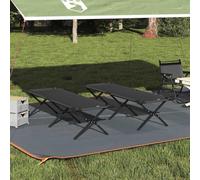 WSJHUHK Cama plegable manual de 2 piezas de tela Oxford negra, artículos deportivos, recreación al aire libre, camping y senderismo, muebles de campamento, camas de campamento