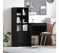 WSJHUHK Escritorio con almacenamiento con cajón, 2 piezas, roble negro, 60 x 50 x 76 cm, muebles, armarios y almacenamiento, bufés y aparadores