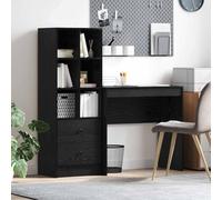 WSJHUHK Escritorio con almacenamiento con cajón, 2 piezas, roble negro, 80 x 40 x 76 cm, muebles, armarios y almacenamiento, bufés y aparadores