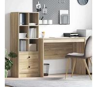 WSJHUHK Escritorio con almacenamiento con cajón, 2 piezas, roble Sonoma, 100 x 50 x 76 cm, muebles, armarios y almacenamiento, bufés y aparadores