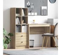 WSJHUHK Escritorio con almacenamiento con cajón, 2 piezas, roble Sonoma, 80 x 40 x 76 cm, muebles, armarios y almacenamiento, bufés y aparadores