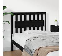 WSJHUHK Home-Camas y accesorios, cabeceros y estribos, cabecero de cama negro, 105,5 x 4 x 100 cm, madera maciza de pino