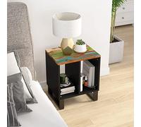 WSJHUHK Home-Mesas, mesitas de noche, mesa auxiliar 40 x 31 x 46 cm, madera maciza reciclada y diseñada