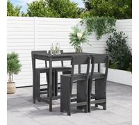 WSJHUHK Inicio-Al aire libre Juego de Muebles de Jardín, 5 piezas Garden Bar Set Gris Madera maciza Pino