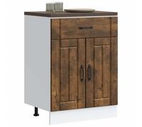WSJHUHK Inicio Armarios y almacenamiento, gabinetes de cocina, armario base de cocina Lucca roble ahumado madera de ingeniería